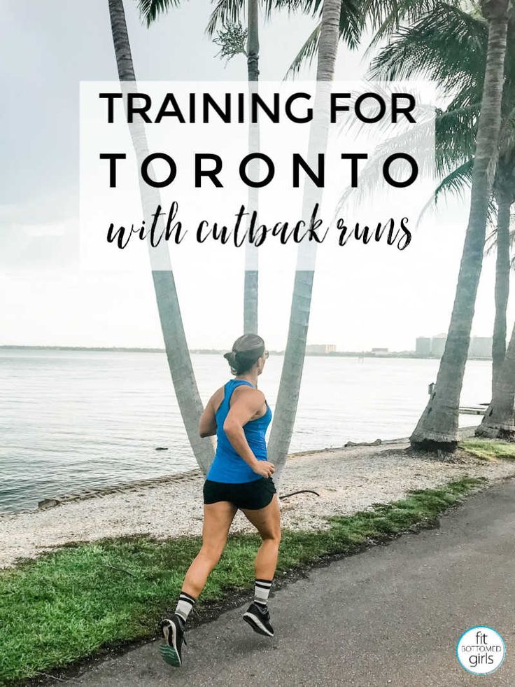 a woman running on the beach with text overlay reading training for toronto with cutback runs