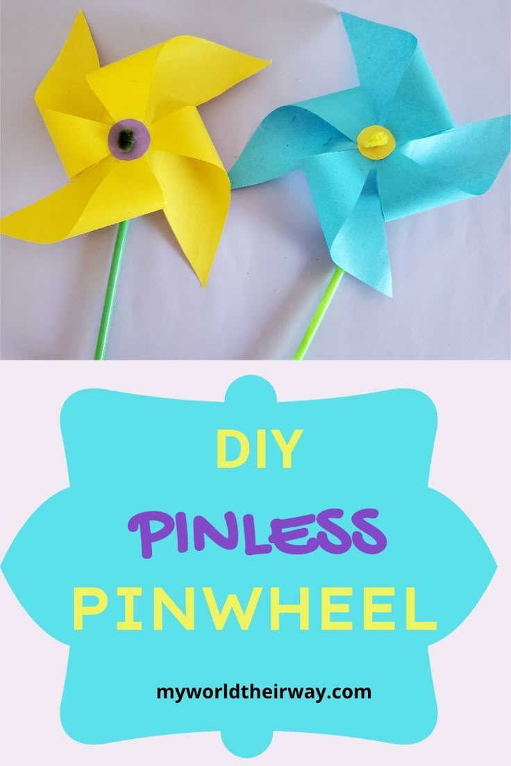 two pinwheels with the words diy pinwheel on them