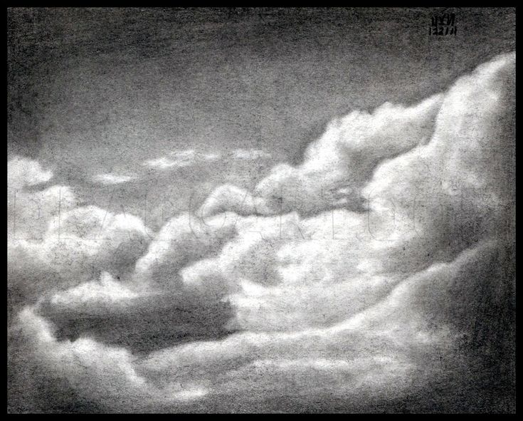 black and white photograph of clouds in the sky