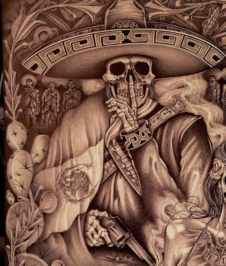 Mexico Back Tattoo, Mexican Gunslinger Tattoo, Mexican Cultural Tattoos, Mexican Soldier Tattoo, Ranchero Tattoo, Spaniard Tattoo, Charro Skull Tattoo, Charro Tattoo Mexican, Charro Tattoo Design