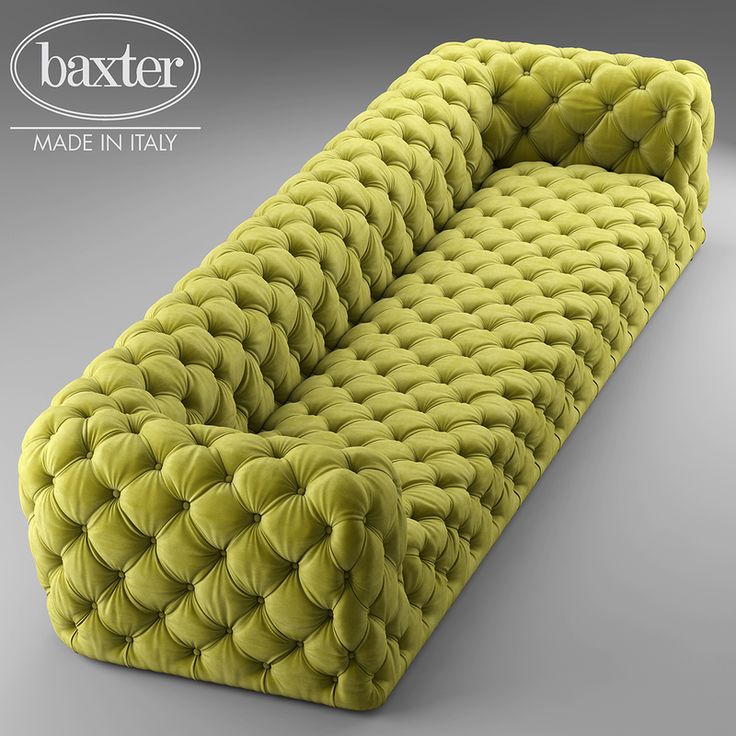 an image of a green couch that looks like it has been made in 3ds