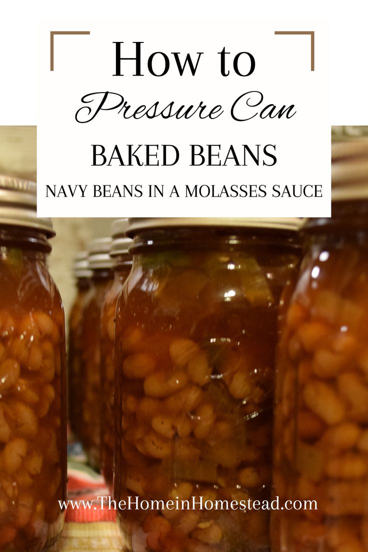 jars filled with baked beans sitting on top of a counter