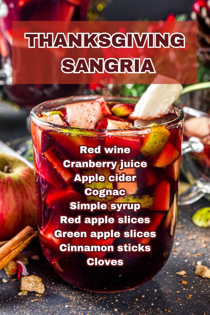 A vibrant pitcher of Thanksgiving Sangria filled with fresh fruit slices and warm spices, perfect for holiday gatherings. Wine For Thanksgiving Dinner, Boozy Thanksgiving Drinks, Sangria Recipes Thanksgiving, Spiced Sangria Recipe, Holiday Drinks Nonalcoholic Thanksgiving, Thankgiving Drinks, Thanksgiving Drink Recipes Alcoholic, Thanksgiving Sangria Recipes, Festive Sangria