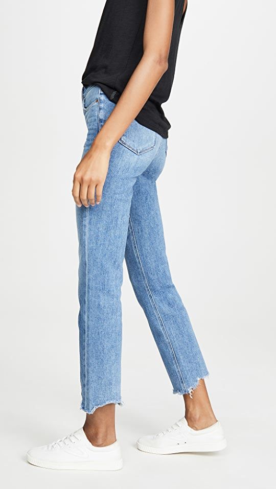 PAIGE Cindy Jeans With Destroyed Hem | SHOPBOP Mexico Style, California Vibe, Destroyed Jeans, Paige Jeans, The Girl Who, Capsule Wardrobe, Stretch Denim, Mom Jeans, Fitness Models