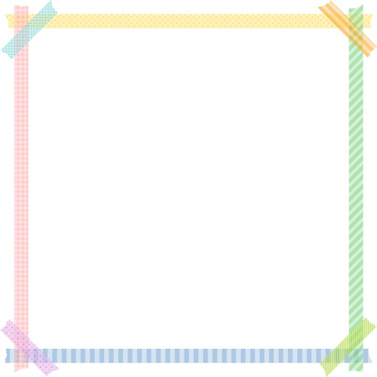 a colorful square frame with arrows on the sides and an arrow at the bottom, in pastel colors