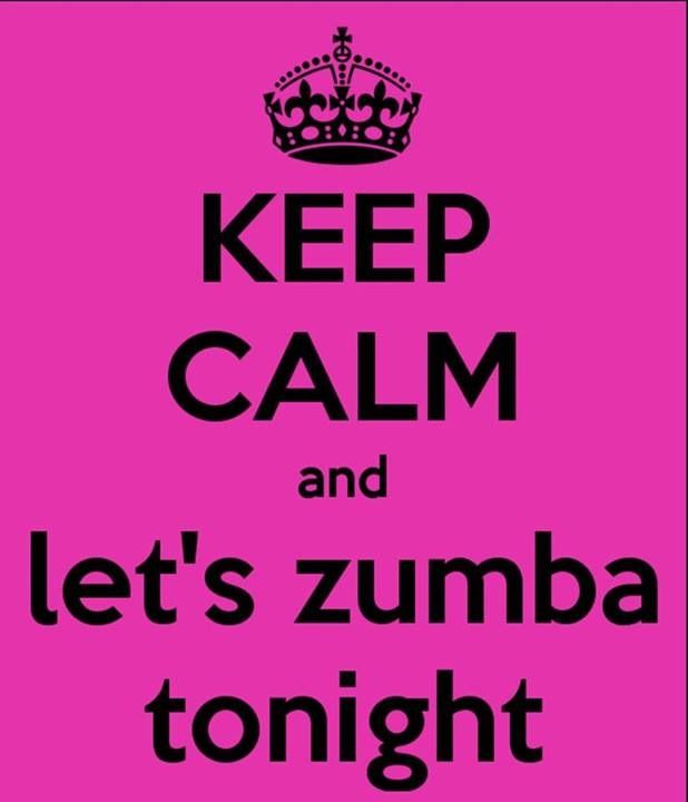 a pink poster with the words keep calm and let's zumba tonight on it