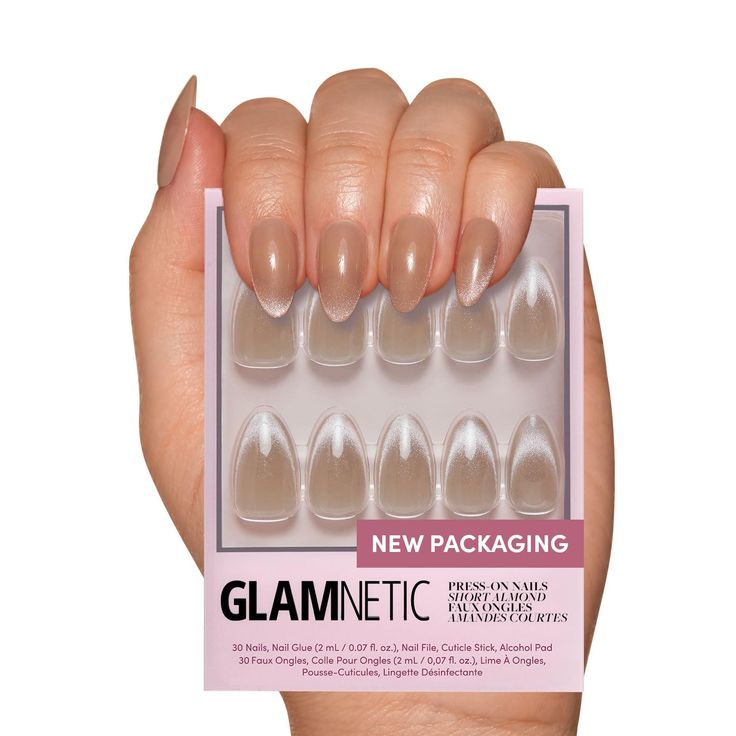 PRICES MAY VARY. High-Quality Press-On Nail Kit: All Glamnetic Press-On Nail Sets offer high-quality salon style and feature protective UV coating, to ensure your nails will never break or split! Trendy Nude Natural Velvet Finish Short Almond Nails - Things are getting sweeter this season with the Honey Bun Nail Set. This minimalist style offers a classic, yet trend-driven look with a multidimensional “velvet” finish. Completed with our always top-selling short almond shape, you'll love this ele White Short Almond Nails, Micro Bead Hair Extensions, Hand Soak, Purple Shampoo And Conditioner, Honey Bun, Short Almond Nails, Nail Pops, Nails Today, Short Almond