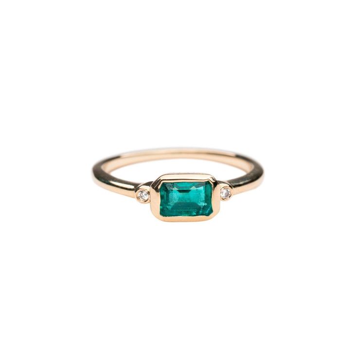 14k Emerald Pyramid Ring Symbolic of fertility, growth, rebirth and wisdom, the emerald has been revered by ancient cultures all over the world for its beauty and raw, natural power. Our 14k Vintage Emerald Ring is sure to be a statement on it's own. This ring features a 6x4mm genuine emerald set in a vintage setting, and adorned between two diamonds. .54 Emerald Carat Total Weight .002 Diamond Total Carat Weight Due to the handmade nature of this ring, please allow 1 - 3 weeks for processing. Vintage Emerald Ring, Pyramid Ring, Vintage Setting, Minimalist Silver Ring, Emerald Set, Smaragd Ring, Emerald Ring Vintage, Emerald Rings, Contemporary Necklace