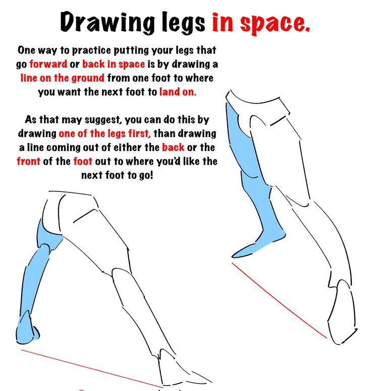 drawing legs in space step by step instructions