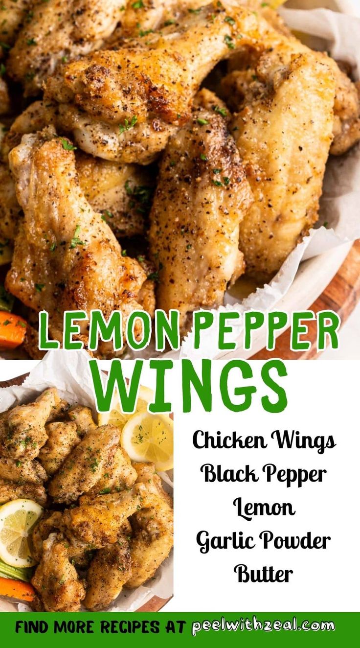 the recipe for lemon pepper wings is shown