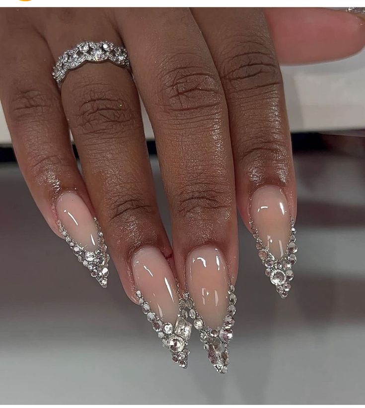 Nails 777, 777 Design, Pink Stiletto Nails, Stiletto Shaped Nails, Long Stiletto Nails, Holiday Nail, Pearl Nails, January 3, Diamond Nails