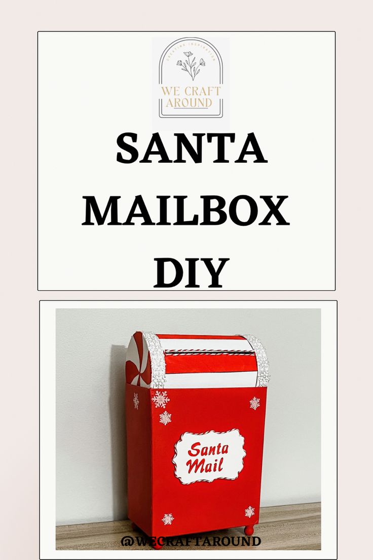 the santa mailbox diy box is red and white