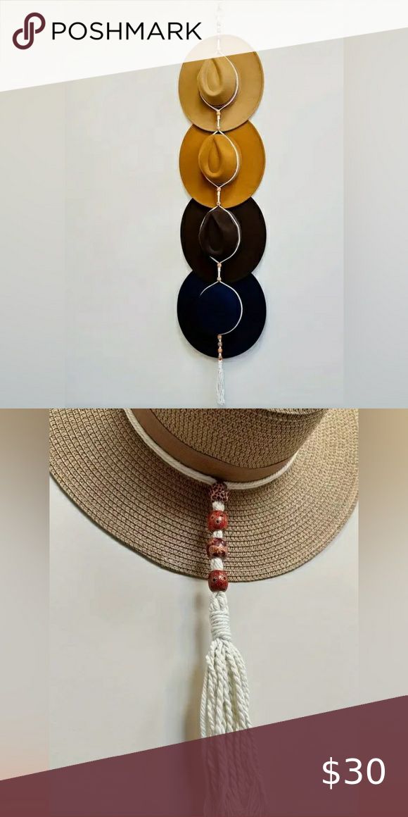 Boho Chic Macrame Hat Hanger Macrame Hat Hanger, Macrame Hat, Hat Hanger, Fedora Hats, Wide Brim Fedora, Fedora Hat, Wide Brimmed, Easy Install, Fedora