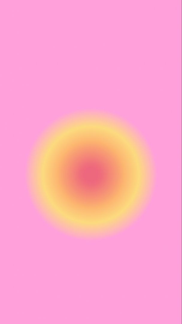 an orange and yellow circle on a pink background