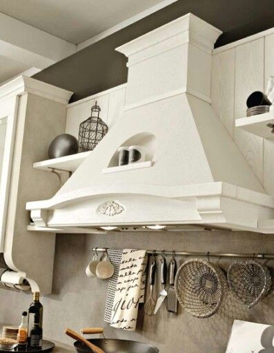 a white stove top oven sitting inside of a kitchen