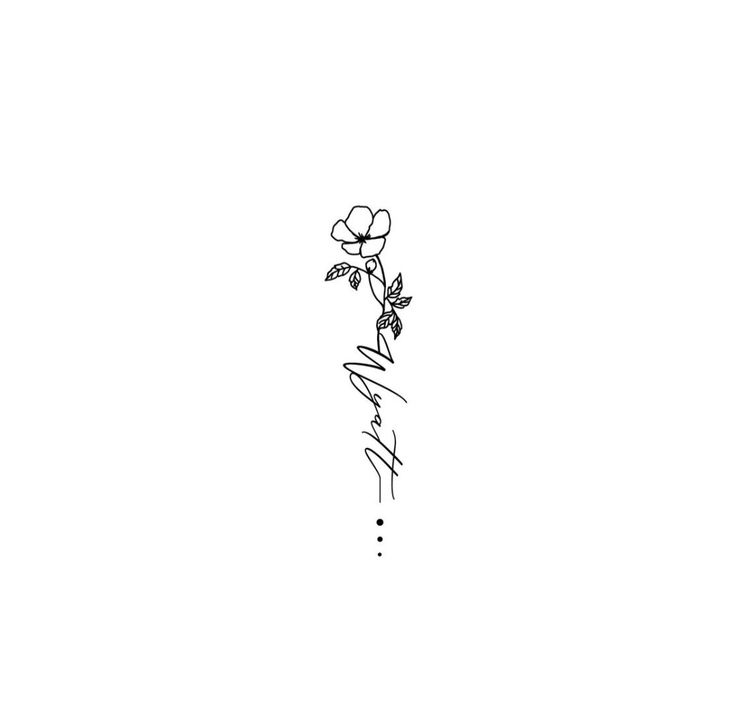 a drawing of a single flower on a white background with the word love written below it