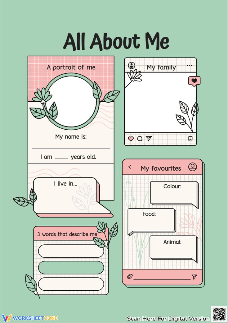 all about me worksheet for kids