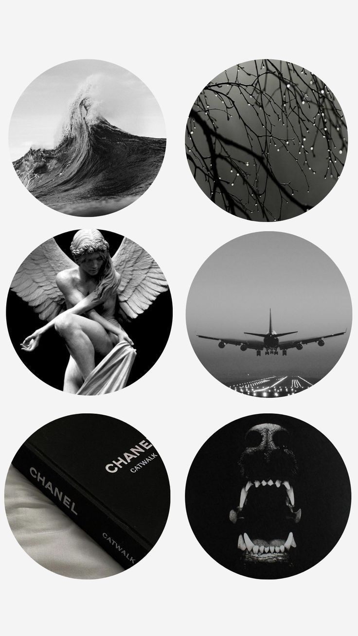 black and white images with different types of art