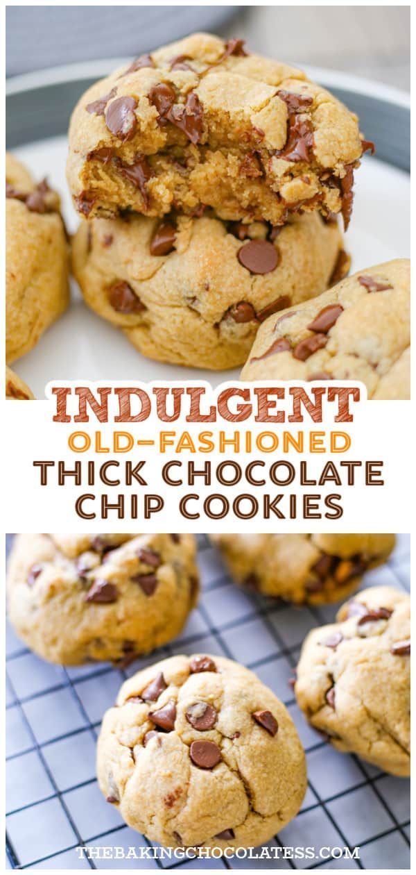 chocolate chip cookies stacked on top of each other with the words indulgentt