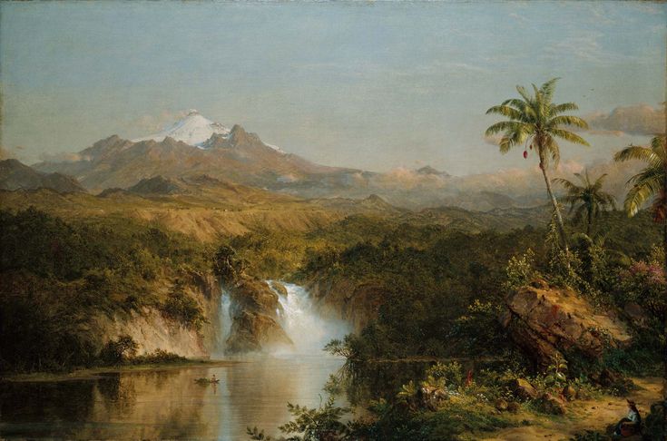 an image of a painting that looks like it is in the middle of a jungle