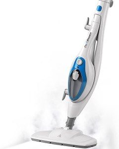 an image of a steam mop with steam coming from it's back end