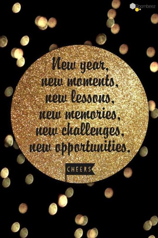 a quote on new year's resolution written in gold glitter