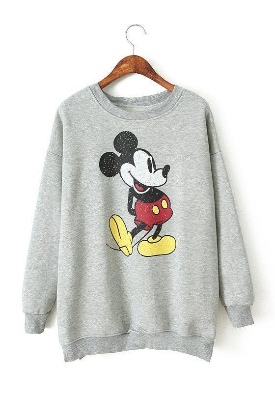 Mickey Mouse Print, Mickey Mouse Sweatshirt, Mouse Print, Disney Sweatshirts, Round Neck Sweatshirts, Disney Shirts, Disney Outfits, Disney Style, One By One