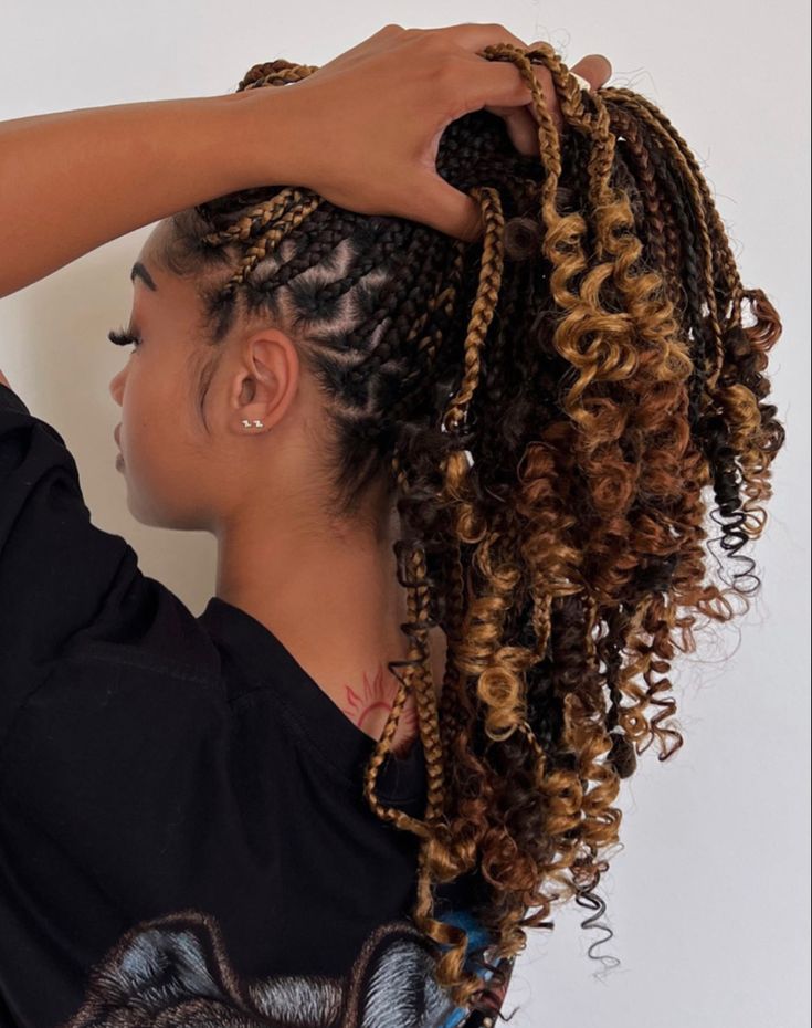 Braids Wavy Ends, Cute Box Braids, Cute Box Braids Hairstyles, Short Braids, Braids With Curls, Box Braids Hairstyles, Braids For Black Hair, Braids Hairstyles, Aesthetic Hair