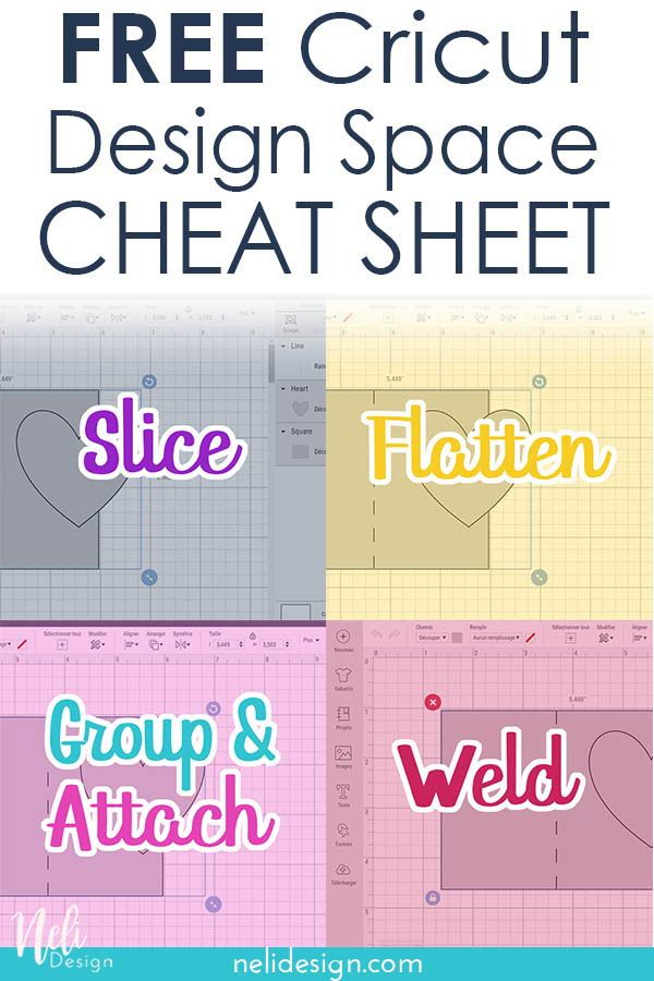 the free cricut design space sheet is shown in four different colors and sizes