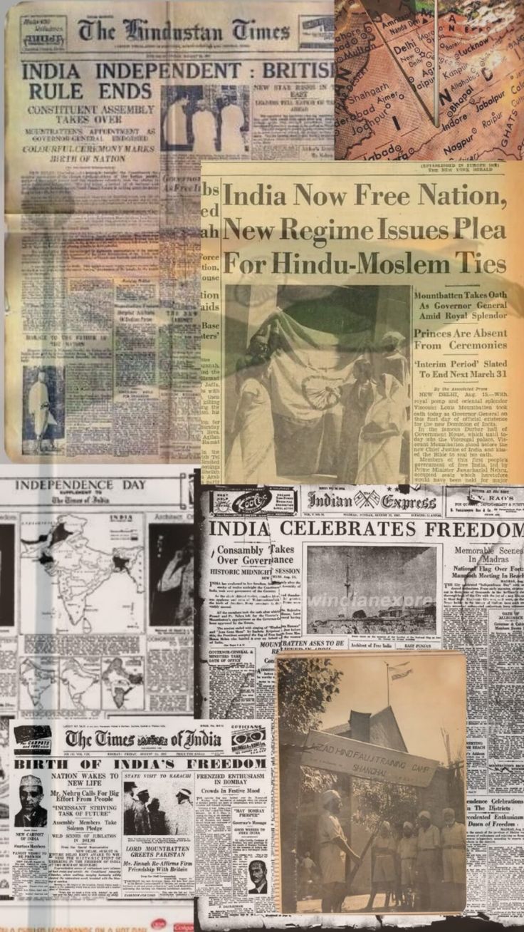 an old newspaper page with many different images on the front and back pages, including pictures of people in india