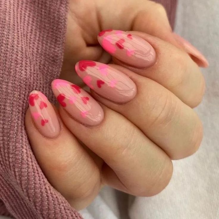 Vday Nails, February Nails, Nail Designs Valentines, Heart Nails, Funky Nails, Chic Nails, Short Acrylic Nails, Nail Arts, Valentine's Day Nails