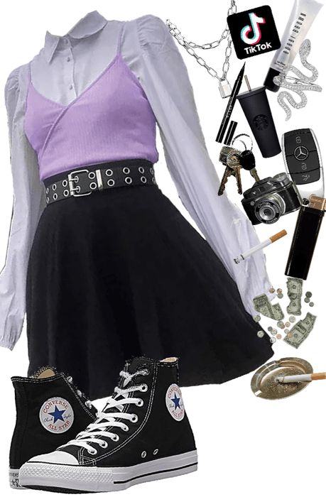 Asexual Outfit Aesthetic, Pastel Goth Clothing, Aphmau Aesthetic, Egirl Summer Outfits, Edgy Summer Outfits Soft Grunge, Cute Purple Outfits, Soft Emo Outfits, Estilo Egirl, Purple Clothes Aesthetic