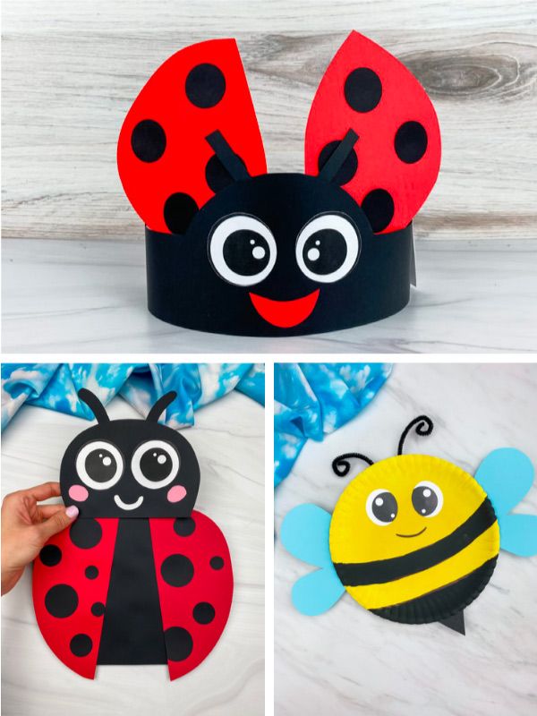 ladybug and bee paper craft for kids to make