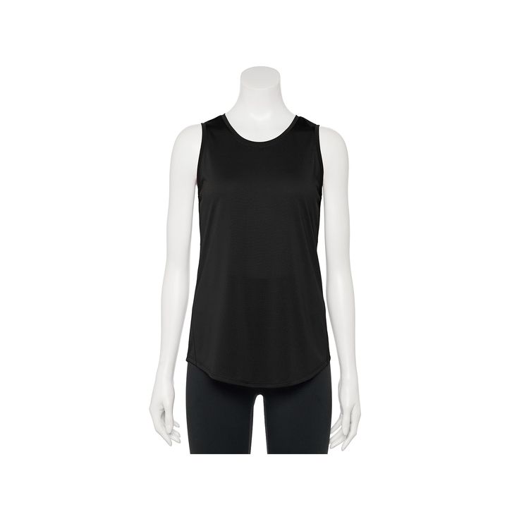 Whatever your choice of exercise or sport, you'll be at your peak performance with this women's Tek Gear tank top. Dry-Tek technology wicks moisture away from the body to keep you comfortable Jersey construction Tag free Rounded hem CrewneckFIT & SIZING Tall sizes offer 2 inches additional lengthFABRIC & CARE 75% recycled polyester, 25% polyester Machine wash ImportedRESPONSIBLE Contains recycled polyester Size: X Small. Color: Black. Gender: female. Age Group: adult. Petite Size Chart, Womens Size Chart, Peak Performance, Petite Size, Basic Tank Top, Fabric Care, Gender Female, Age Group, The Body