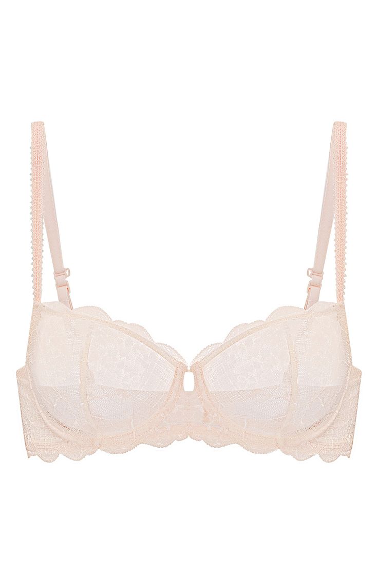 Designed in France, this dreamy lace bra offers divine comfort and a flattering shape with supportive underwire and an inner tulle sling. Back J-hook converts straps to racerback 75% polyamide, 25% elastane Hand wash, dry flat Imported Lace Nursing Bra With Removable Pads, Full Coverage Lace Nursing Bra With Delicate Lace, Feminine Lace With Built-in Bra, Delicate Fitted Bra With Delicate Straps, Delicate Lace Bra With Lace Closure, Sweetheart Neckline Bra With Lace Closure, Feminine Lace Underwire Nursing Bra, Full Cup Lace Nursing Bra With Lace Closure, Feminine Lace Closure Push-up Bra