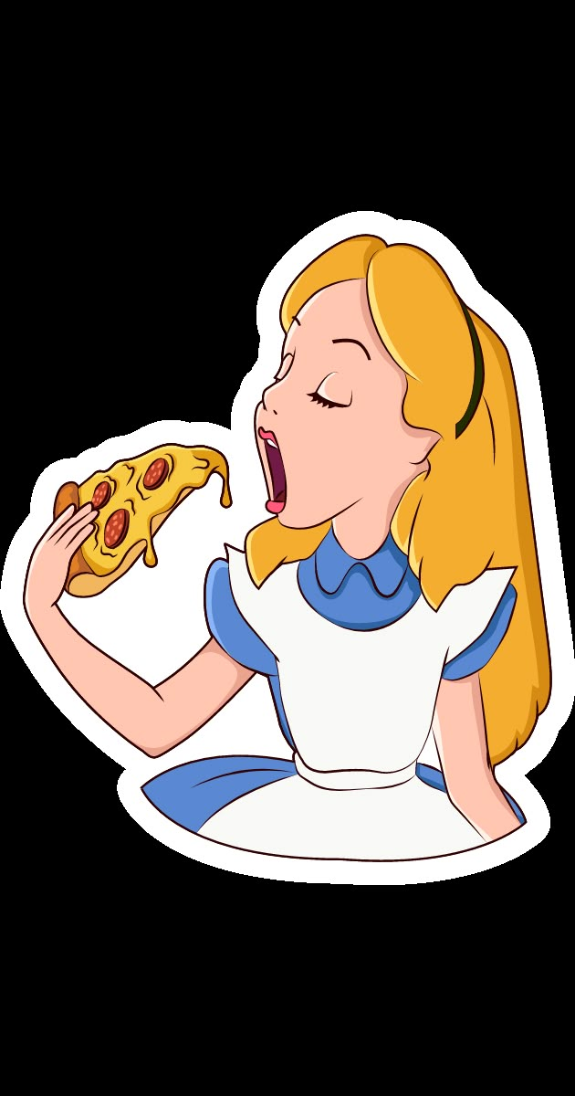 an image of a woman eating a slice of pizza