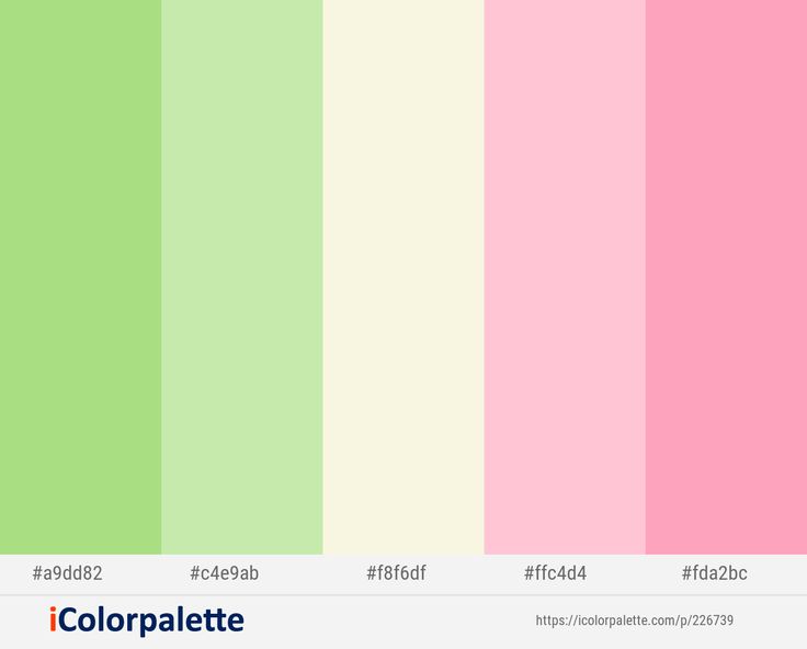 the color palette is pink and green