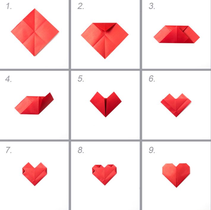 step by step instructions to make origami hearts for valentine's day with paper