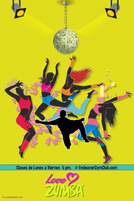 an advertisement for a dance show with dancers and disco ball on the ceiling, in spanish