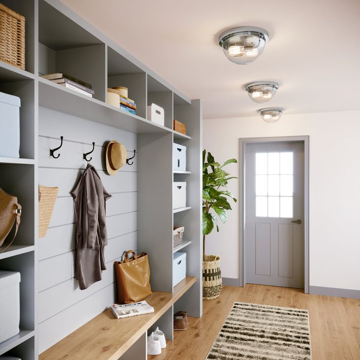 the entryway is clean and ready to be used as a storage area for shoes