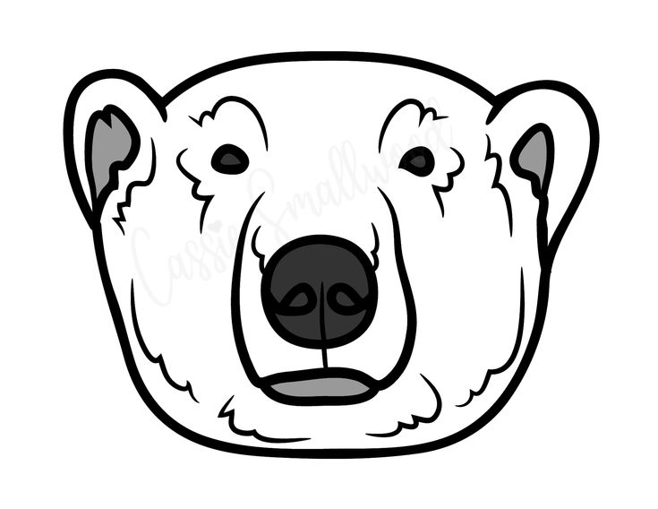 large polar bear face template free printable Polar Bear Outline, Mittens Template, Polar Bears Activities, Polar Bear Face, Bear Template, Polar Bear Craft, Face Outline, Polar Bear Art, Face Template