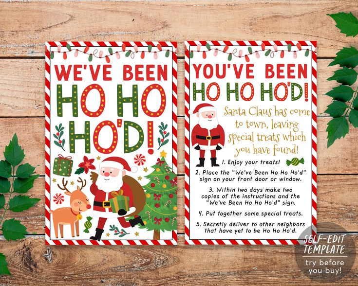 two christmas cards with the words, we've been you've been ho ho ho