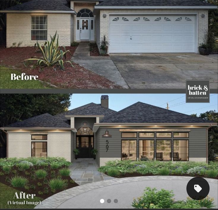 before and after photos of a house in the suburbs