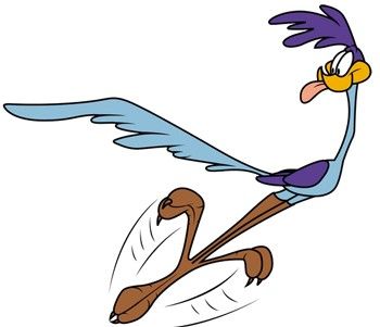 a cartoon bird flying through the air