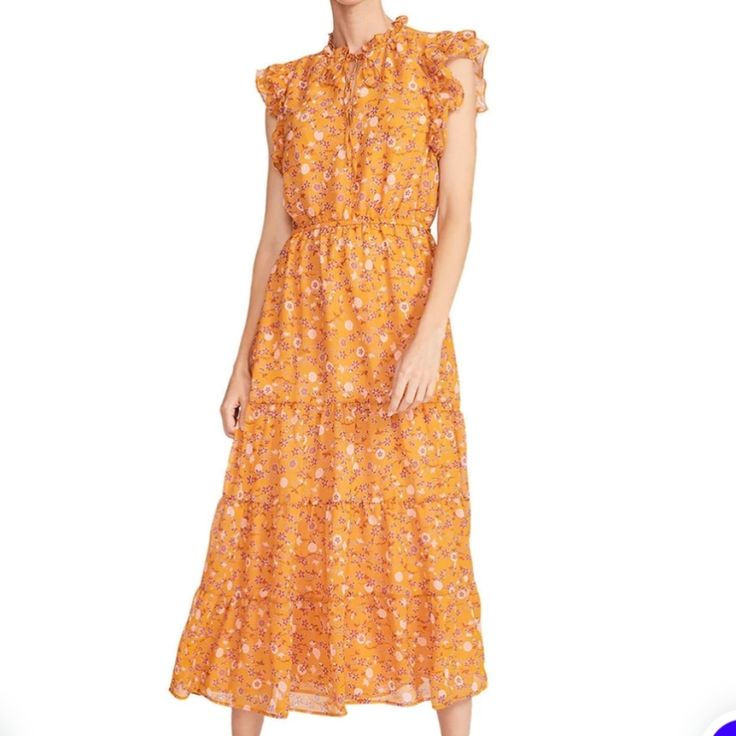 Nwt! Size Medium! Mustard Color With Pink Floral Pattern, Flowy Midi Dress. V-Neck, Can Tie Or Leave Open. Absolutely Stunning Summer Dress! Pit To Pit: Approximately 18 Inches Waist: 14.5 Inches (Laying Flat) Yellow V-neck Dress For Casual Wear, Chic Yellow Midi Dress For Casual Wear, Yellow Midi Dress With Ruffles For Casual Occasions, Yellow Midi Dress With Ruffles For Casual Wear, Yellow Ruffled Midi Dress For Casual Wear, Yellow Floral Print Casual Maxi Dress, Yellow Floral Print Maxi Dress For Casual Occasions, Yellow Floral Maxi Dress For Casual Wear, Yellow V-neck Casual Dress