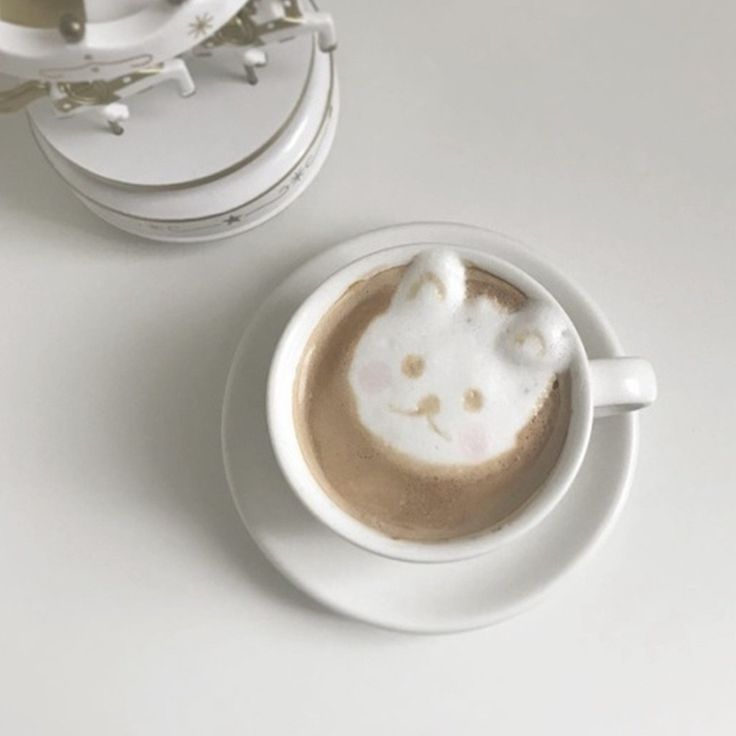 a cappuccino with cream in the shape of a cat