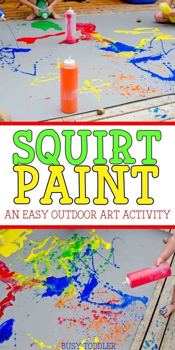 an easy outdoor art activity for kids to paint