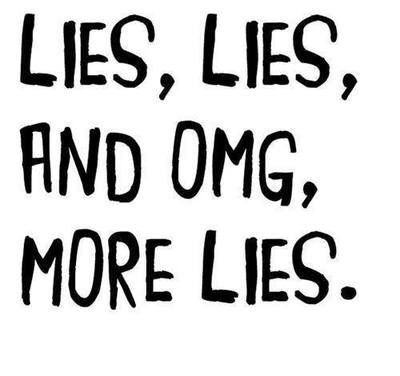 the words lies, lies, and omg more lies