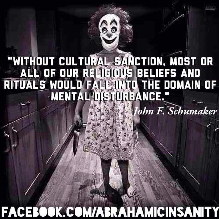 a creepy clown standing in a kitchen with a quote from john f schnaker