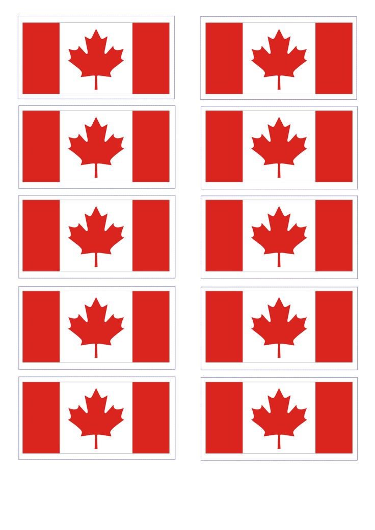 the canadian flag is shown in red and white, with four squares to each side